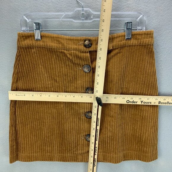 Chelsea Violet Skirt Womens Large Brown Corduroy Button Front Short Cotton - Picture 8 of 11